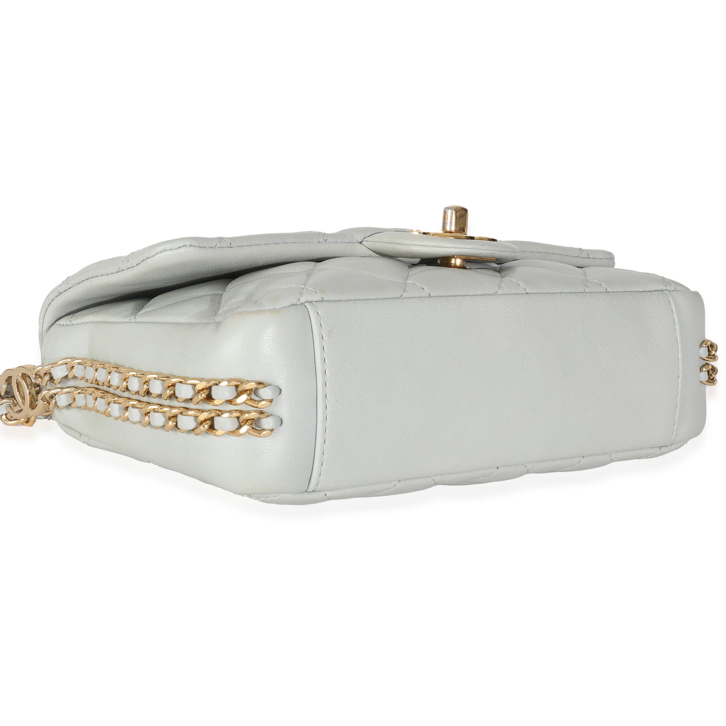 Chanel Light Blue Quilted Lambskin CC You Mini Flap Bag
