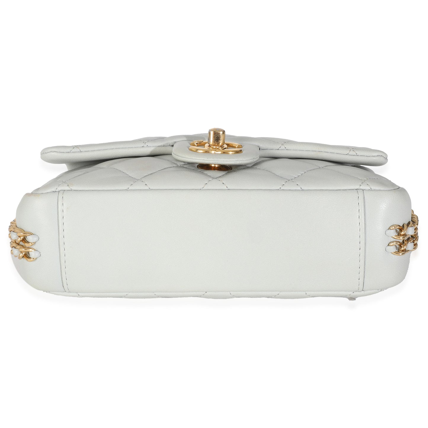 Chanel Light Blue Quilted Lambskin CC You Mini Flap Bag