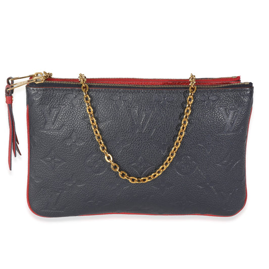 Louis Vuitton Marine Rouge Monogram Empreinte Double Zip Pochette