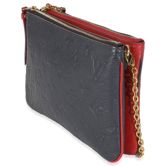 Louis Vuitton Marine Rouge Monogram Empreinte Double Zip Pochette