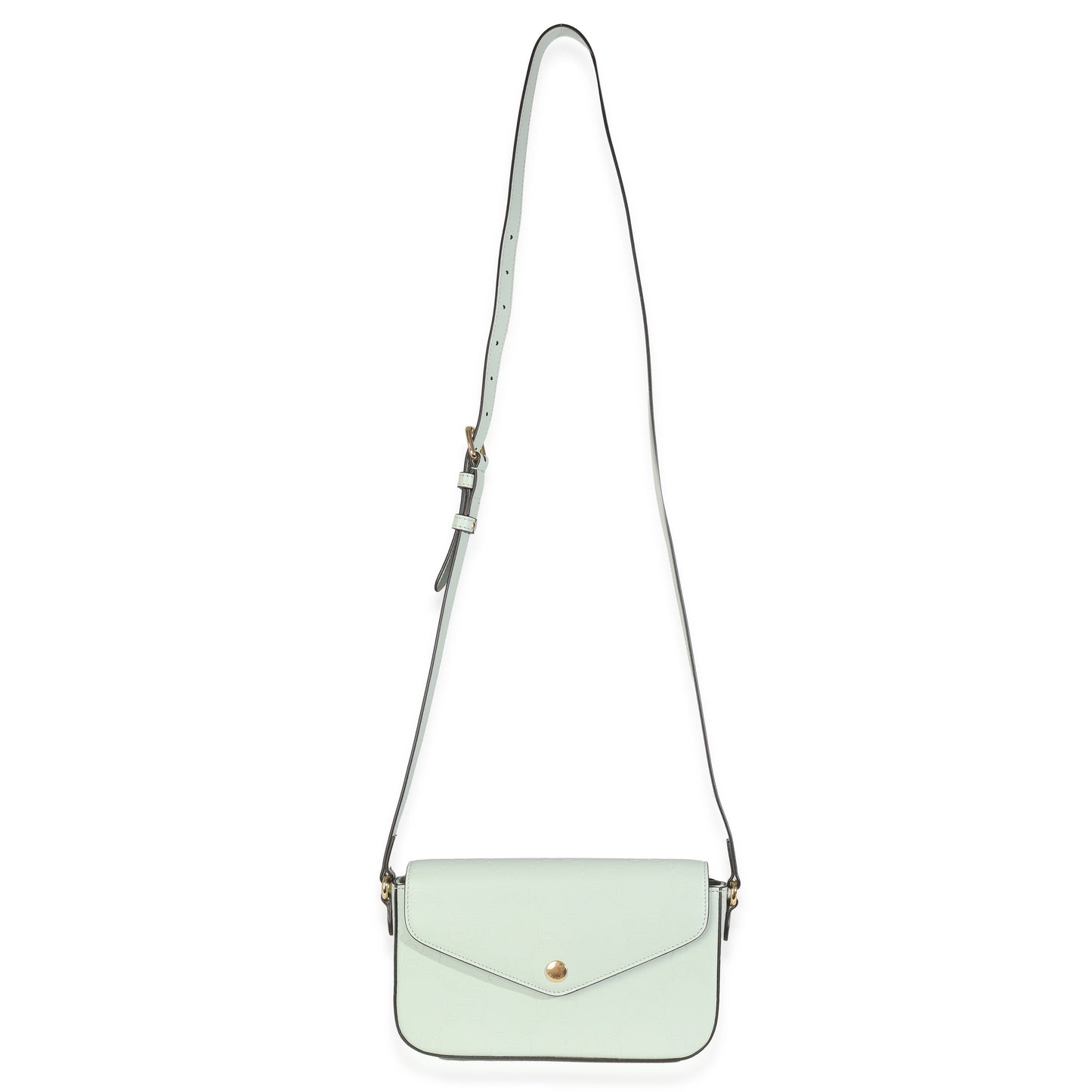 Gucci Pale Green Calfskin GG Super Mini Shoulder Bag