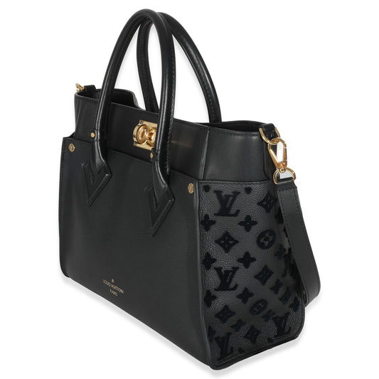 Louis Vuitton Black Calfskin Monogram Tufting On My Side MM