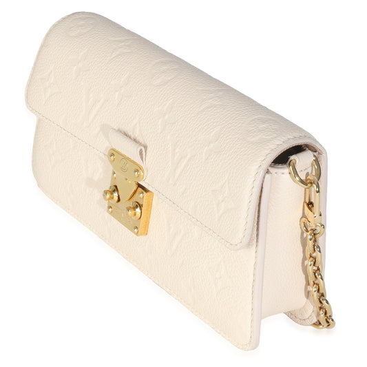 Louis Vuitton Monogram Empreinte Cream Wallet On Chain Metis