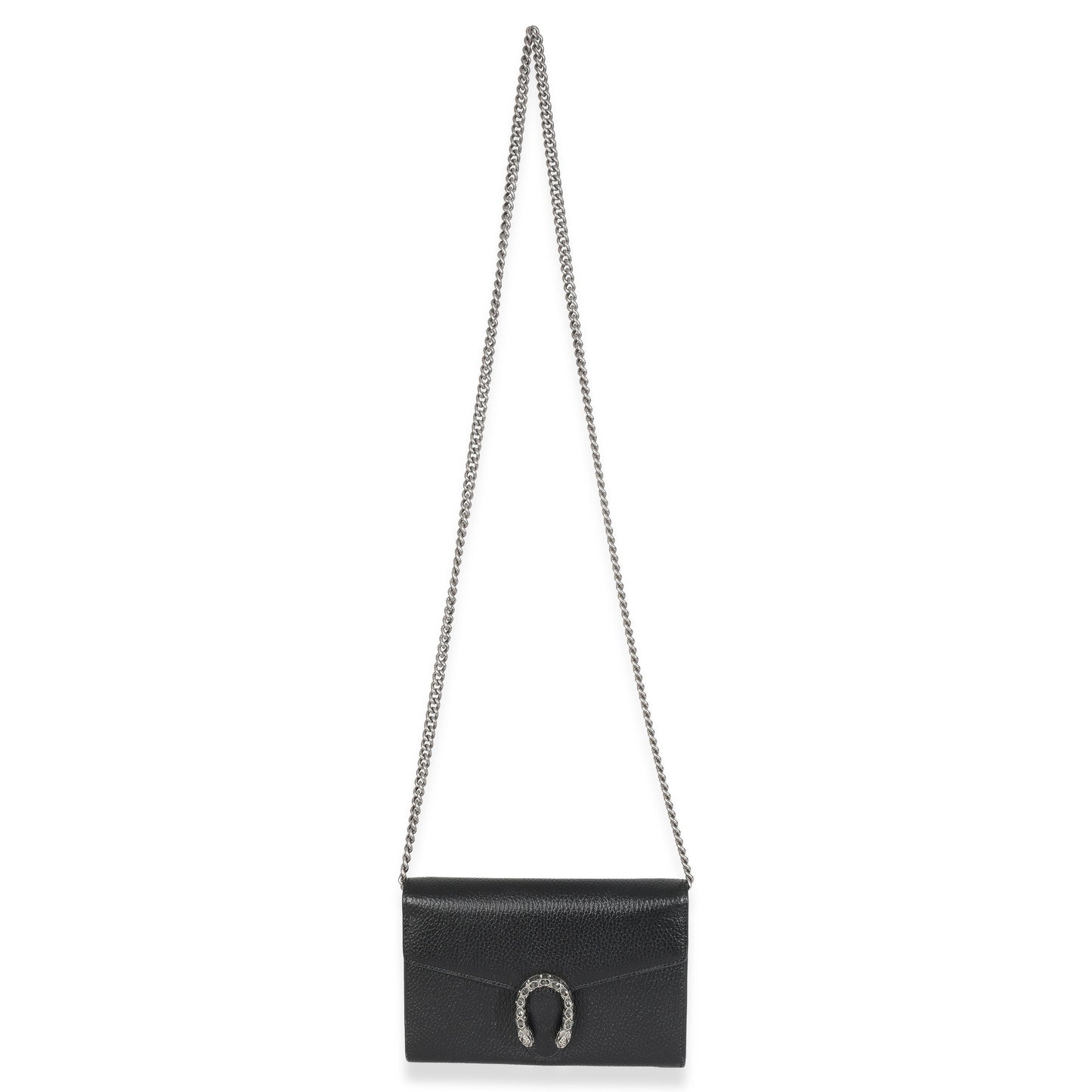 Gucci Black Dollar Calfskin Dionysus Chain Wallet