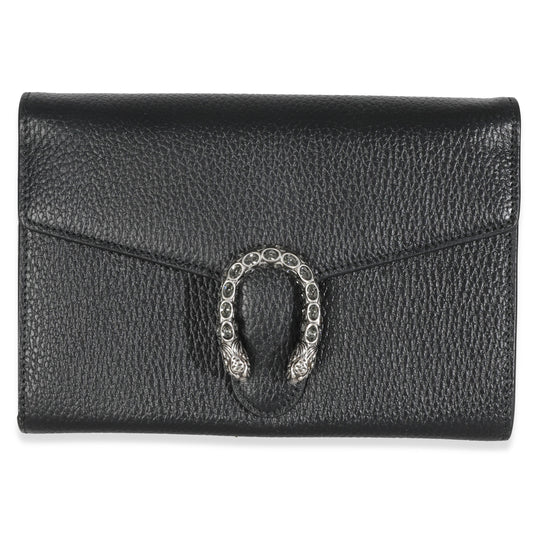 Gucci Black Dollar Calfskin Dionysus Chain Wallet