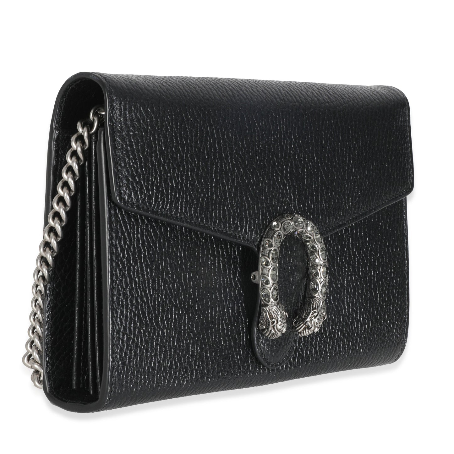 Gucci Black Dollar Calfskin Dionysus Chain Wallet