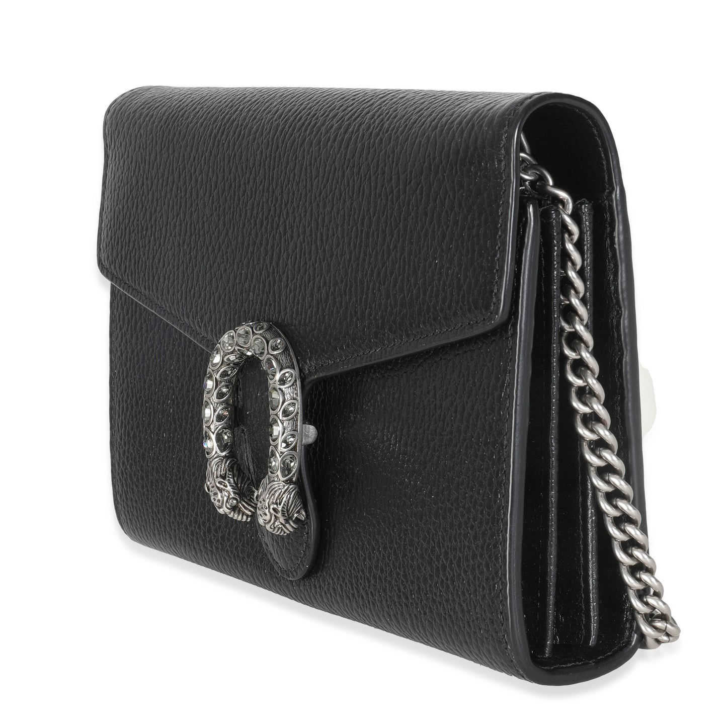 Gucci Black Dollar Calfskin Dionysus Chain Wallet