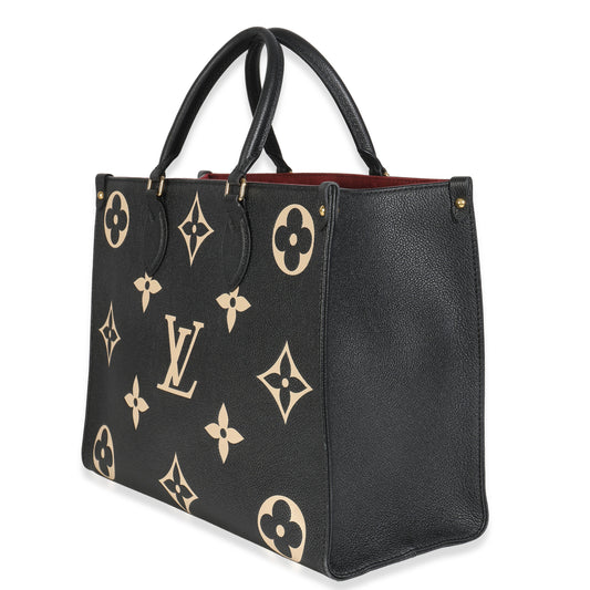 Louis Vuitton Black Cream Monogram Giant Bicolor Empreinte Onthego MM