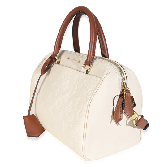 Louis Vuitton Cream Empreinte Caramel Calfskin Speedy Bandouliere 25 NM