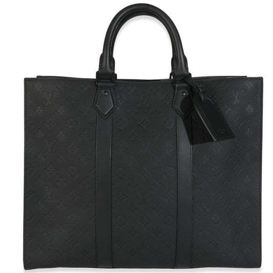Louis Vuitton Black Monogram Embossed Taurillon Sac Plat 24H