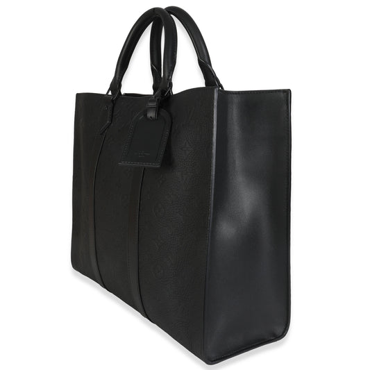 Louis Vuitton Black Monogram Embossed Taurillon Sac Plat 24H