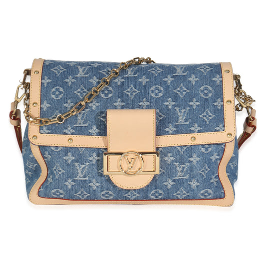 Louis Vuitton Blue Monogram Denim Dauphine Soft GM