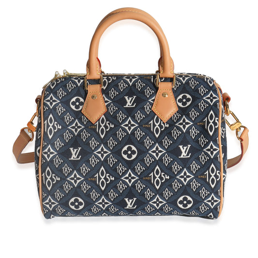 Louis Vuitton Blue Jacquard Canvas Since 1854 Speedy Bandouliere 25