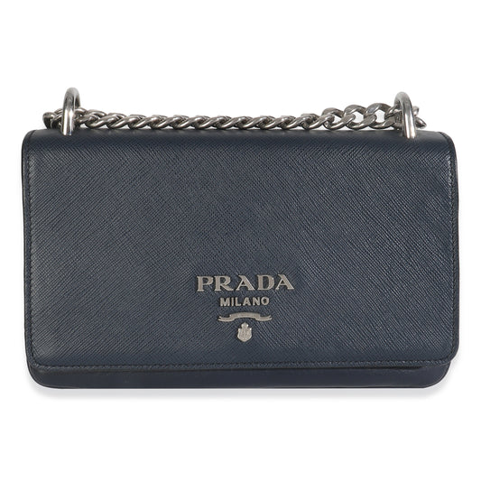 Prada Bluette Saffiano Chain Shoulder Bag