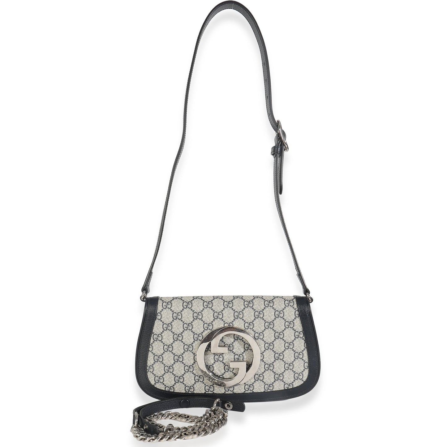 Gucci Beige Blue GG Supreme Canvas Blondie Shoulder Bag