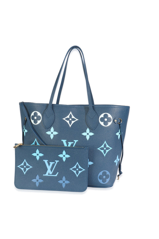 Louis Vuitton Degrade Bleu Giant Monogram Empreinte Neverfull MM