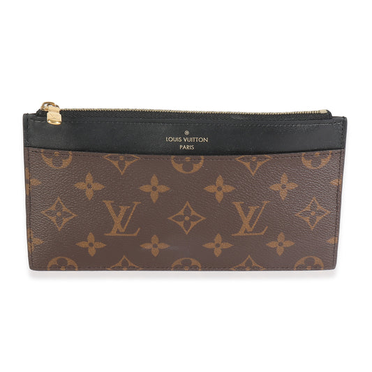 Louis Vuitton Black Monogram Canvas Slim Purse