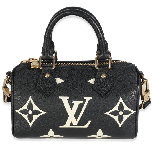 Louis Vuitton Black Beige Giant Monogram Empreinte Nano Speedy