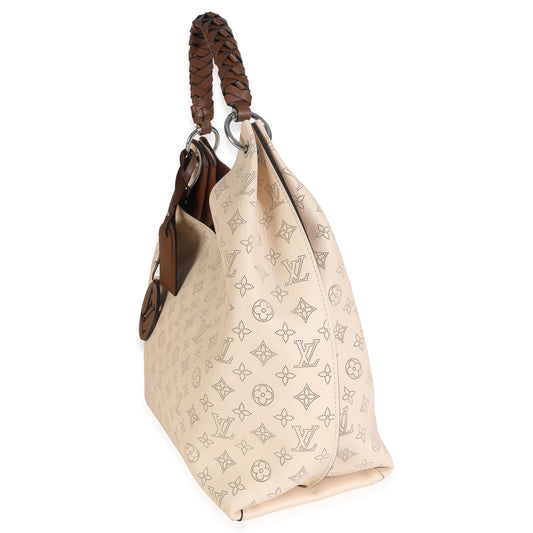 Louis Vuitton Creme Monogram Mahina Carmel Hobo