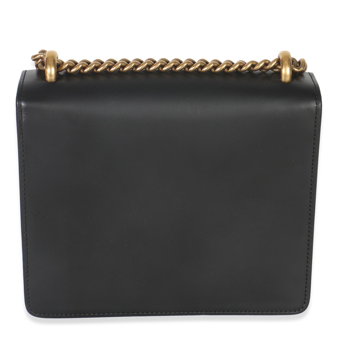 Gucci Black Smooth Calfskin Small GG Marmont Chain Bag