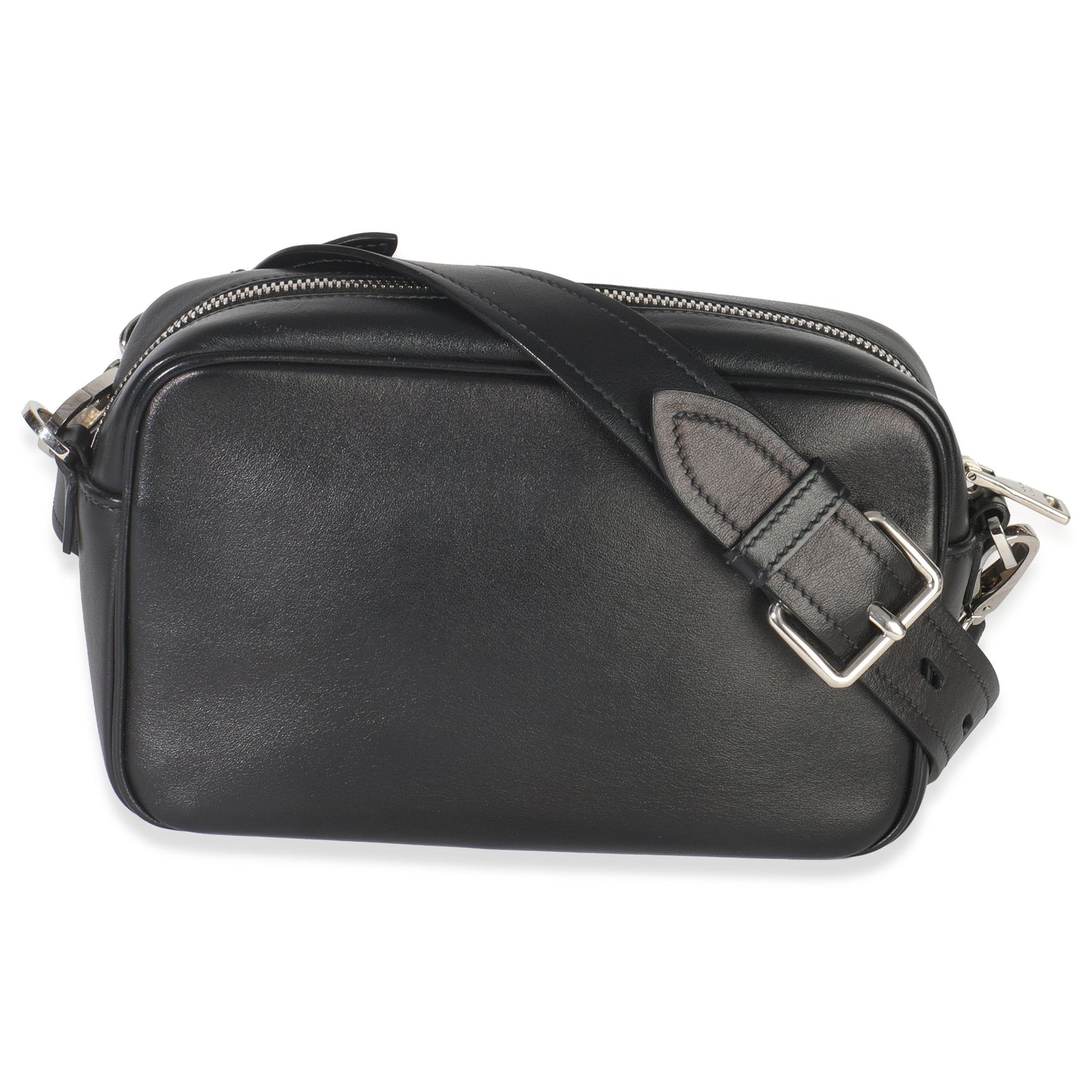 Prada Black Pink Calfskin Banana Logo Crossbody Bag