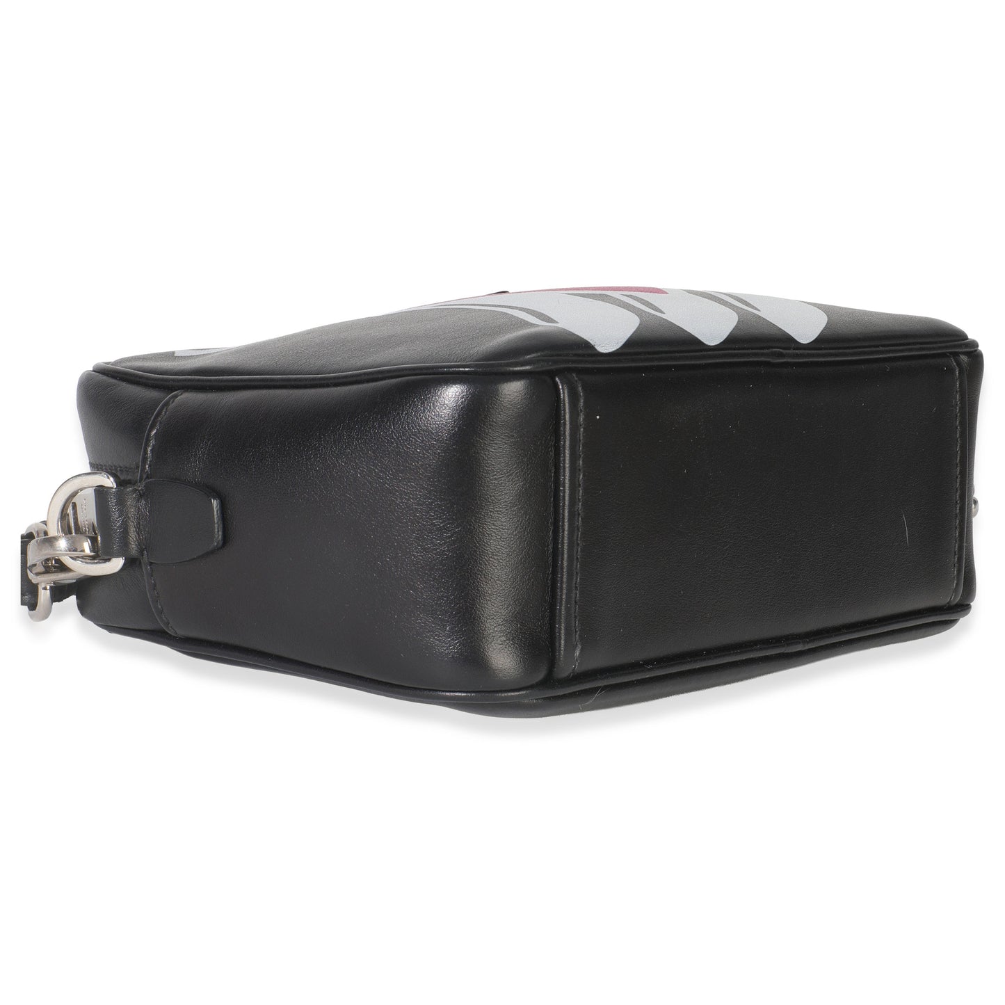 Prada Black Pink Calfskin Banana Logo Crossbody Bag