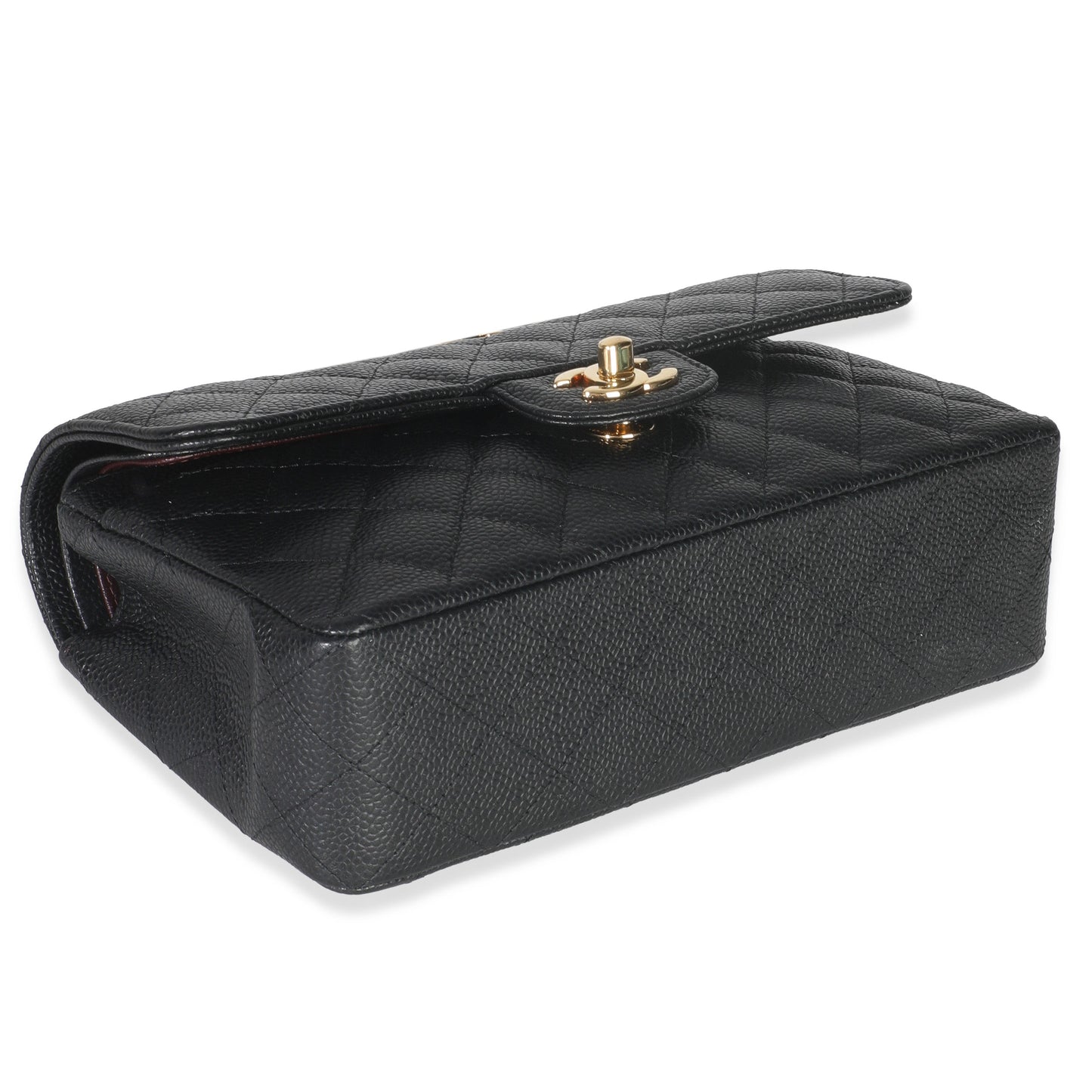 Chanel Black Quilted Caviar Small Classic Double Flap Bag