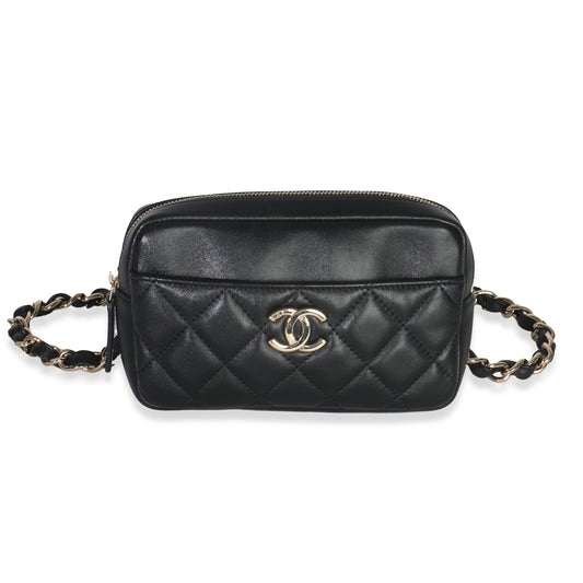 Chanel Black Quilted Lambskin Front Pocket Belt Bag