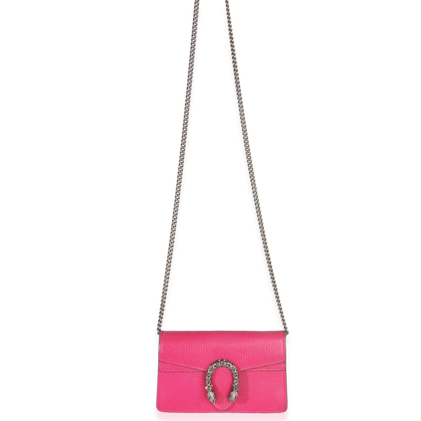 Gucci Pink Dollar Calfskin Crystal Super Mini Dionysus Flap