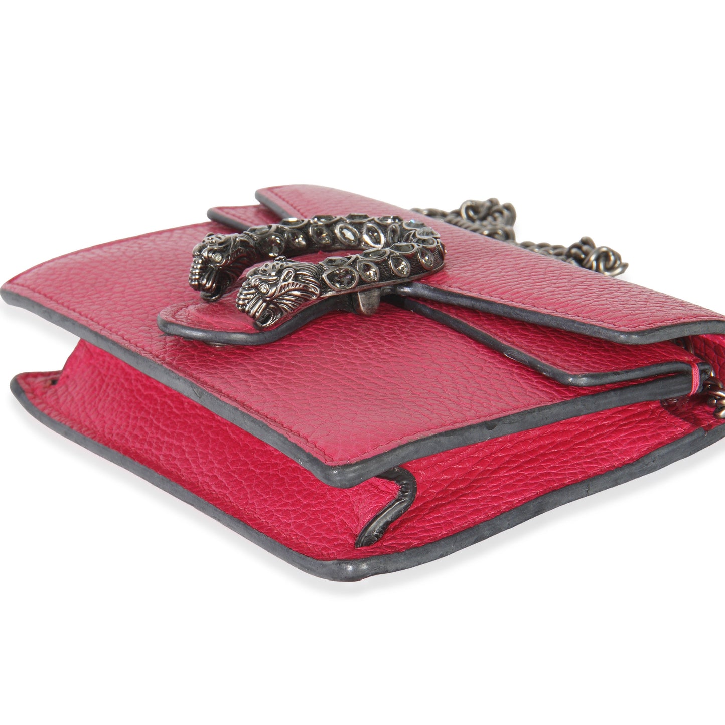 Gucci Pink Dollar Calfskin Crystal Super Mini Dionysus Flap