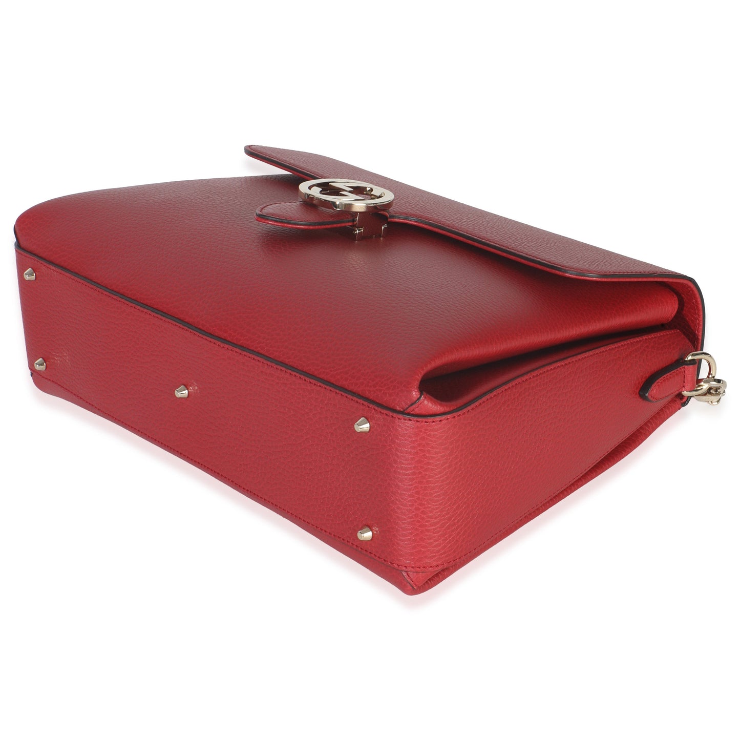 Gucci Red Dollar Calfskin Medium Interlocking G Top Handle Bag