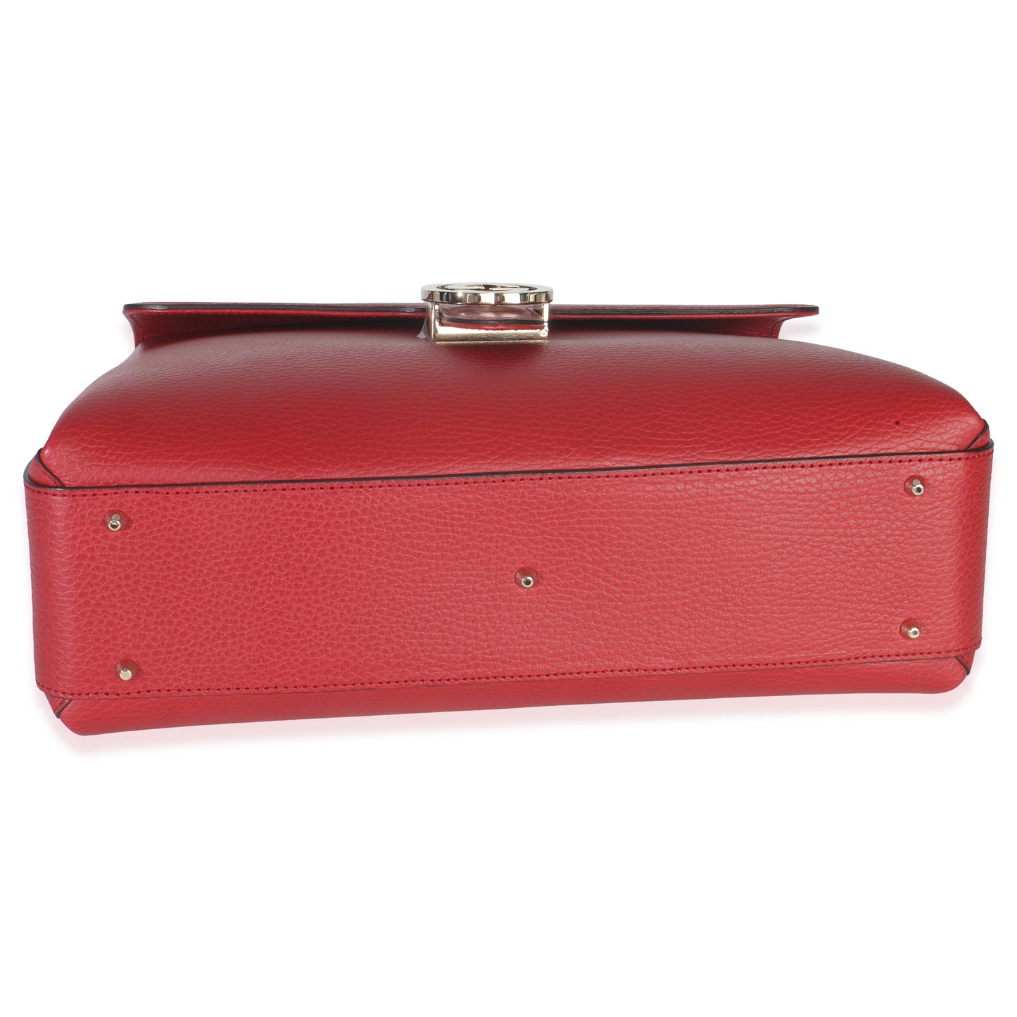 Gucci Red Dollar Calfskin Medium Interlocking G Top Handle Bag