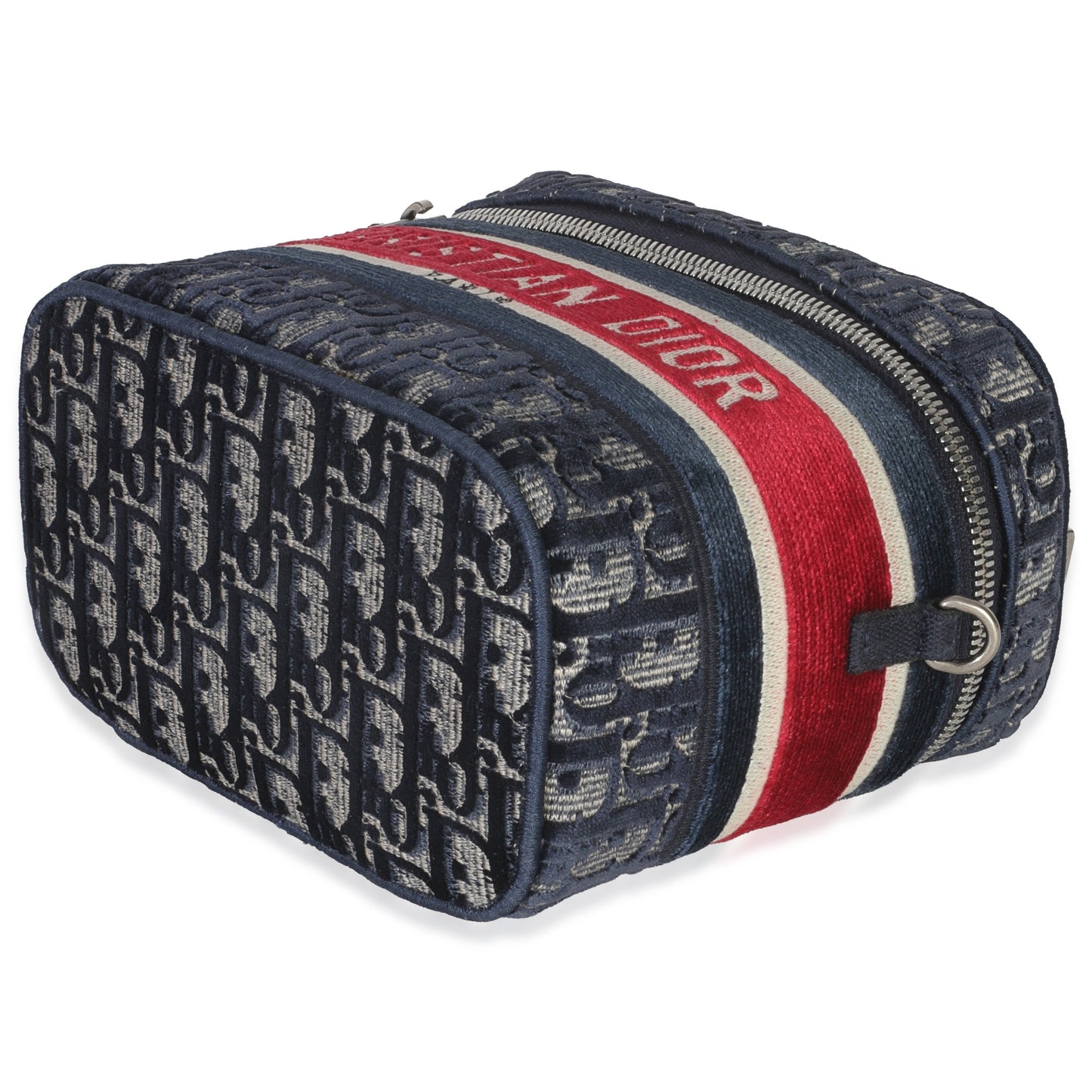 Dior Blue Red Velvet Oblique Diortravel Vanity Case