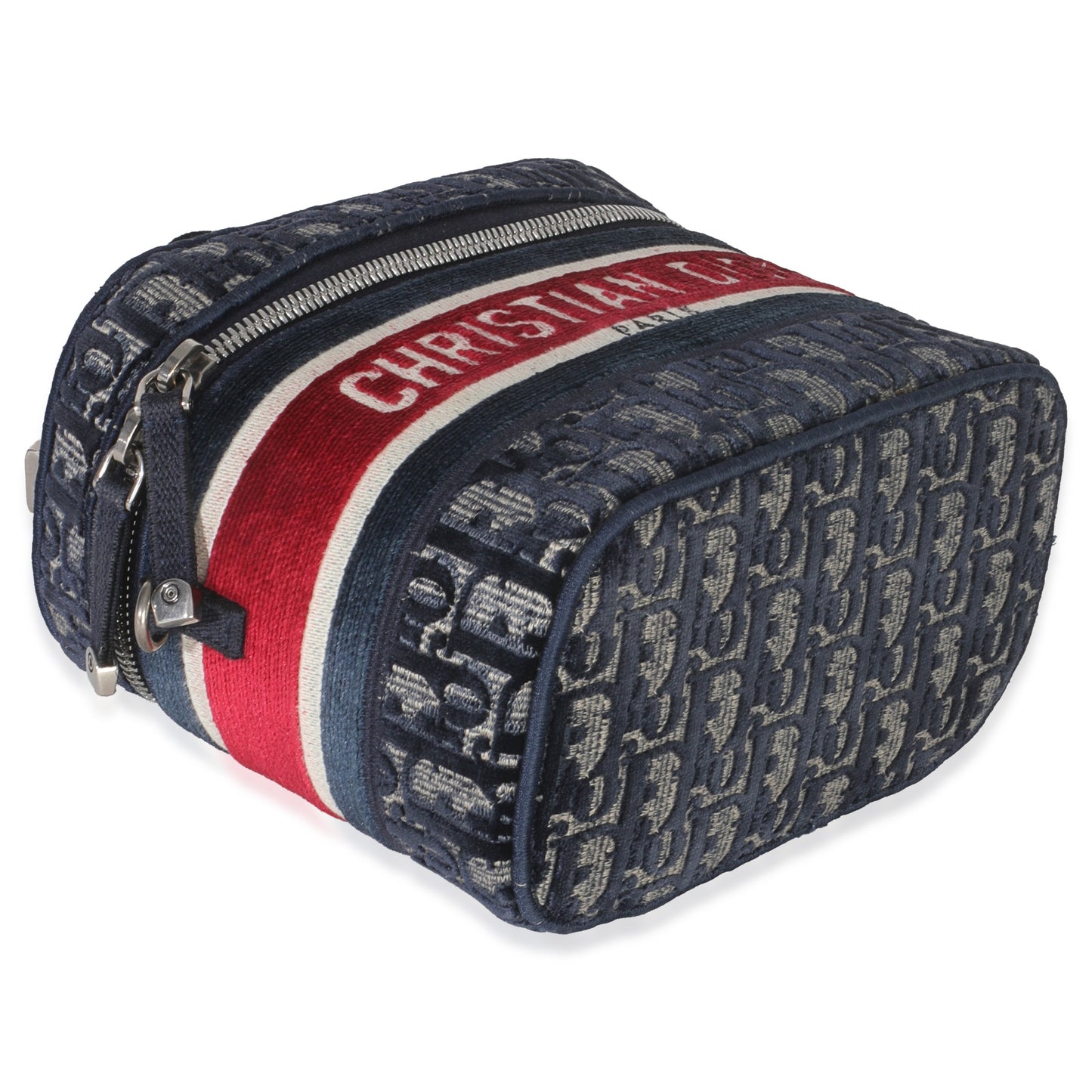 Dior Blue Red Velvet Oblique Diortravel Vanity Case