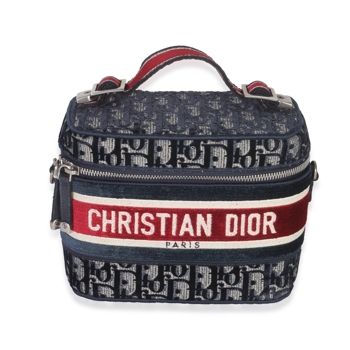 Dior Blue Red Velvet Oblique Diortravel Vanity Case