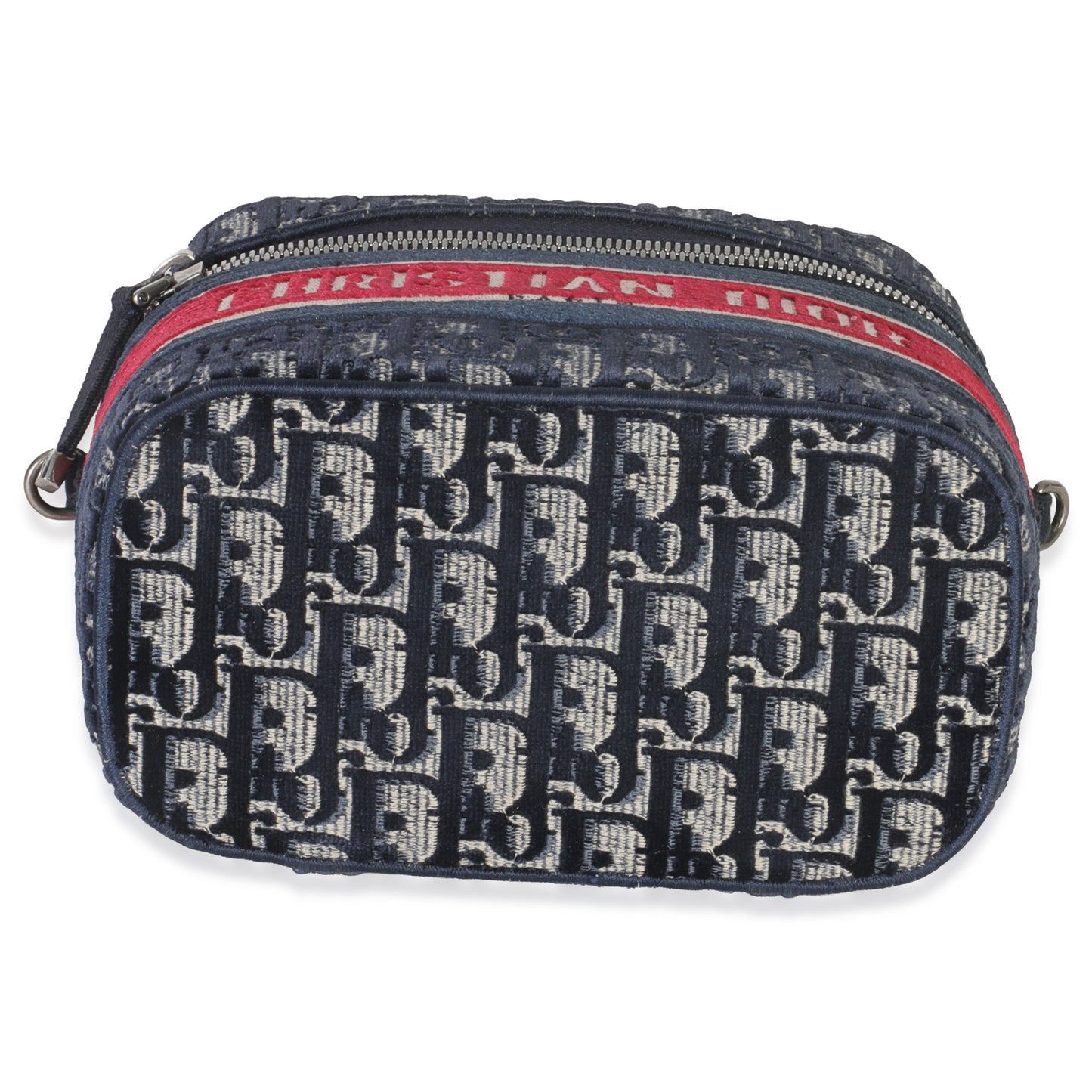 Dior Blue Red Velvet Oblique Diortravel Vanity Case