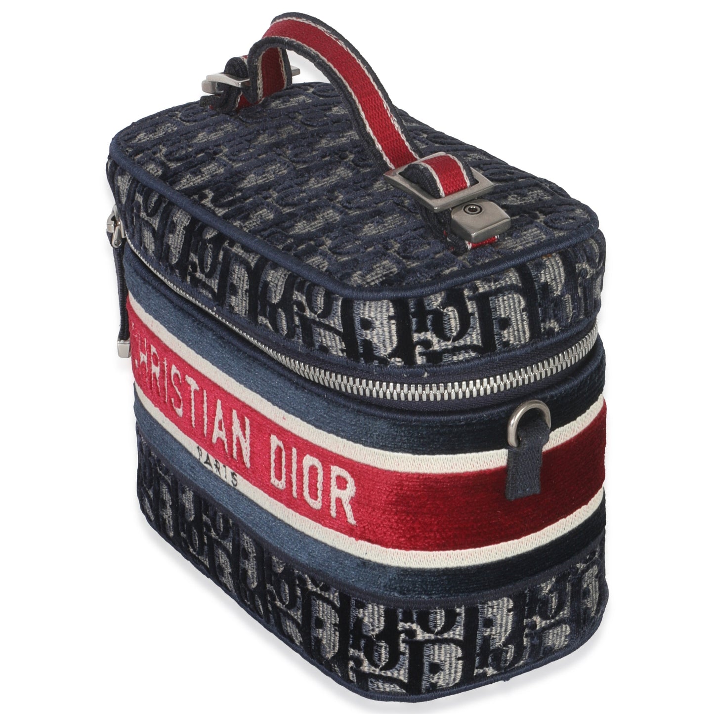 Dior Blue Red Velvet Oblique Diortravel Vanity Case