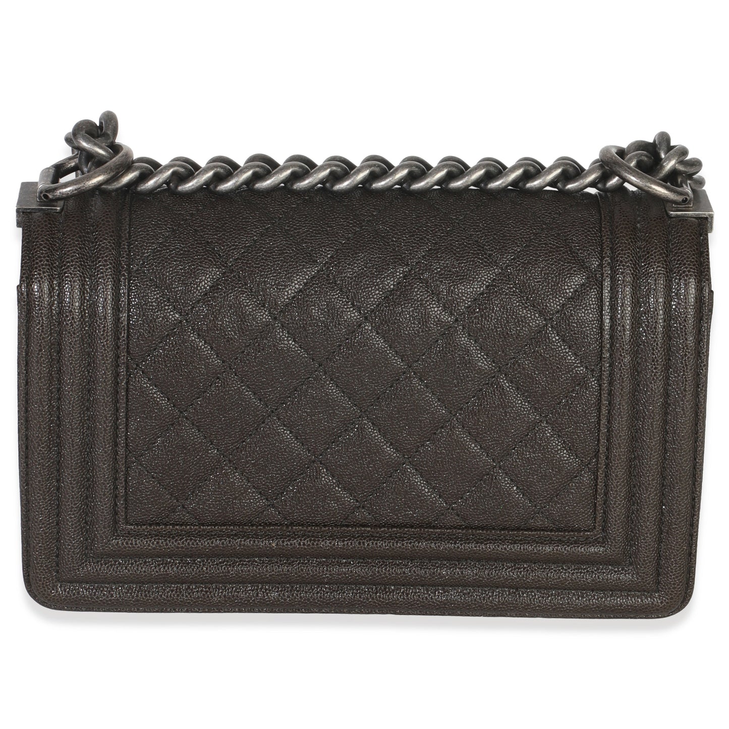 Chanel Brown Quilted Caviar Small Boy Handbag