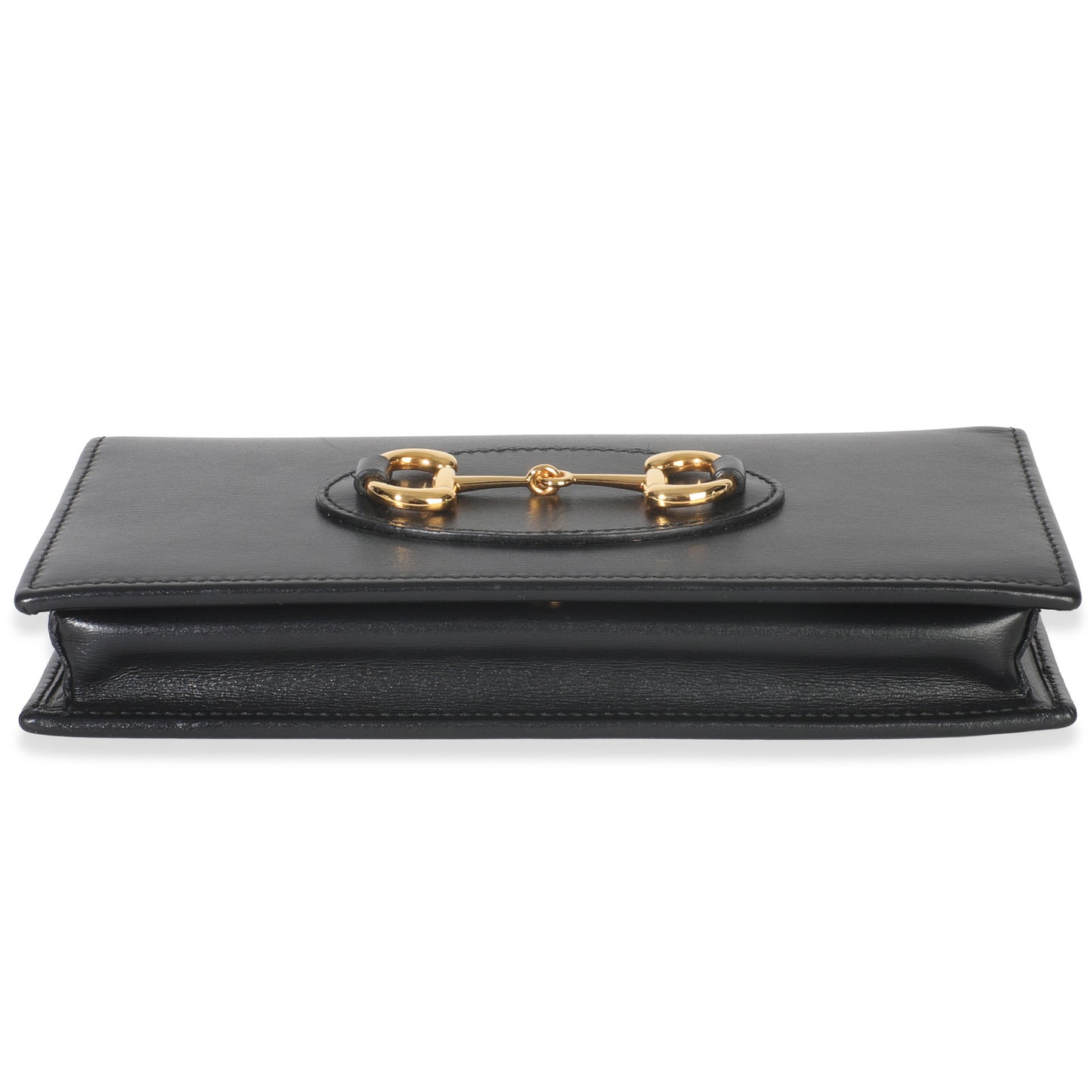Gucci Black Azalea Calfskin Horsebit 1955 Wallet On Chain