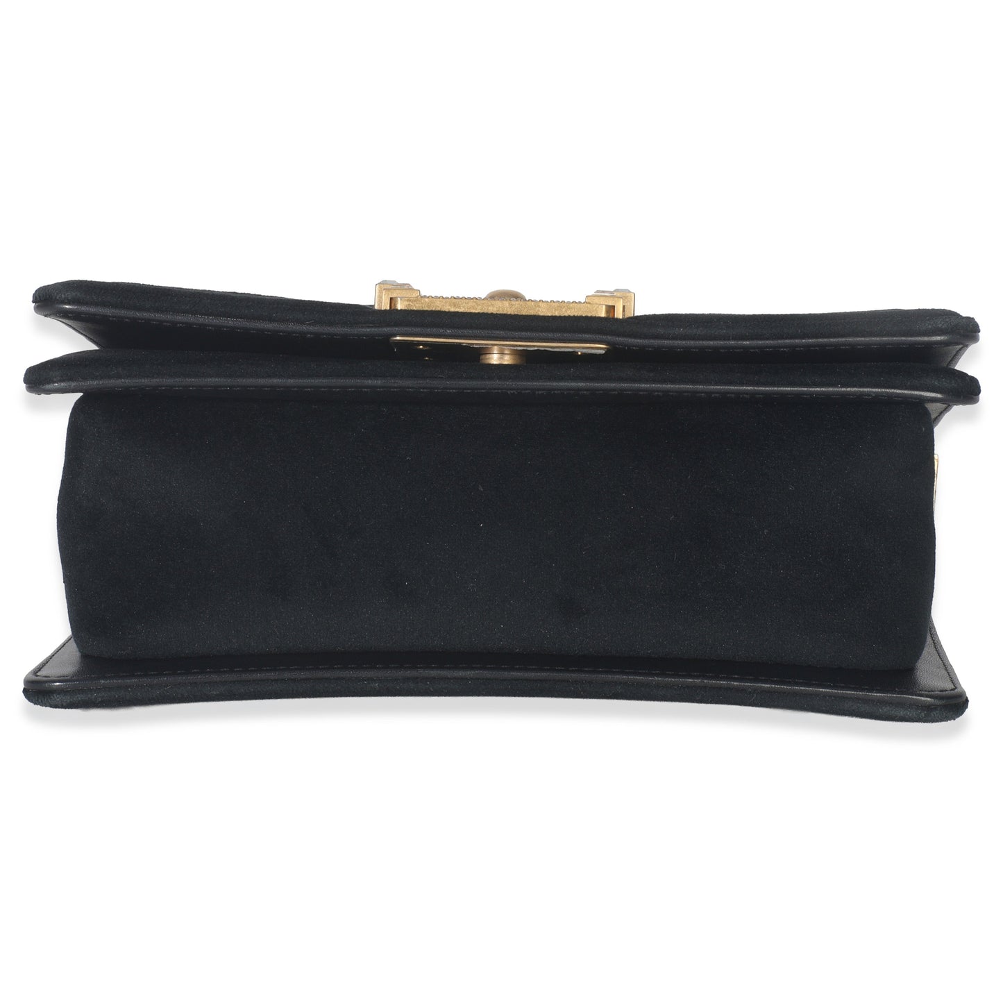 Chanel Black Quilted Velvet Strass Small Boy Bag