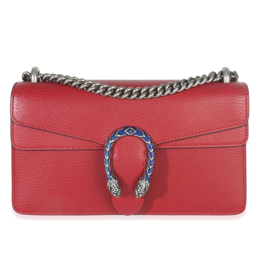 Gucci Red Pebbled Calfskin Small Dionysus Shoulder Bag