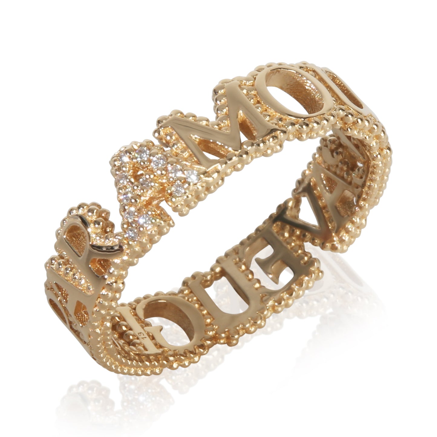 Gucci Yellow Gold Diamond LAveugle Par Amour Ring