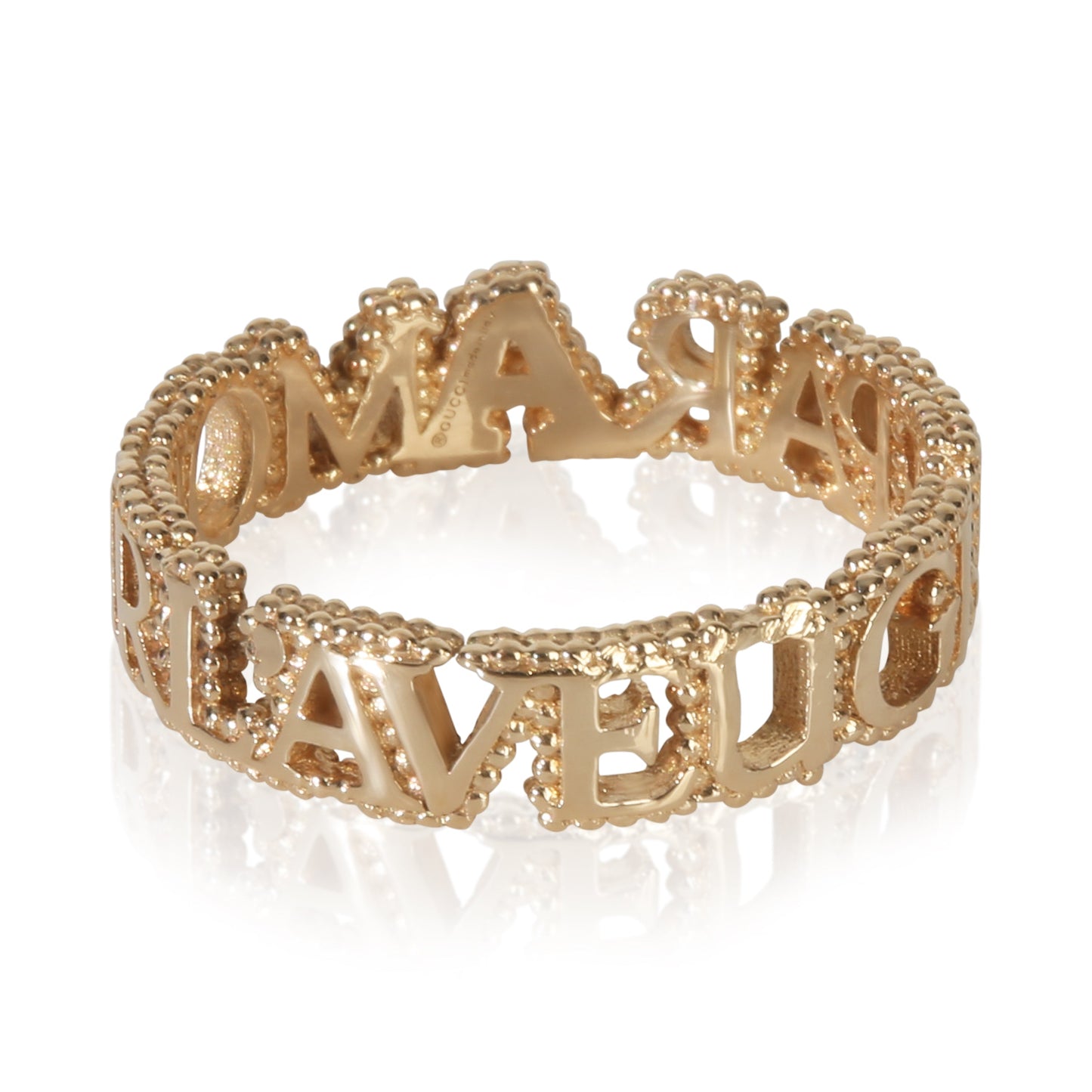 Gucci Yellow Gold Diamond LAveugle Par Amour Ring