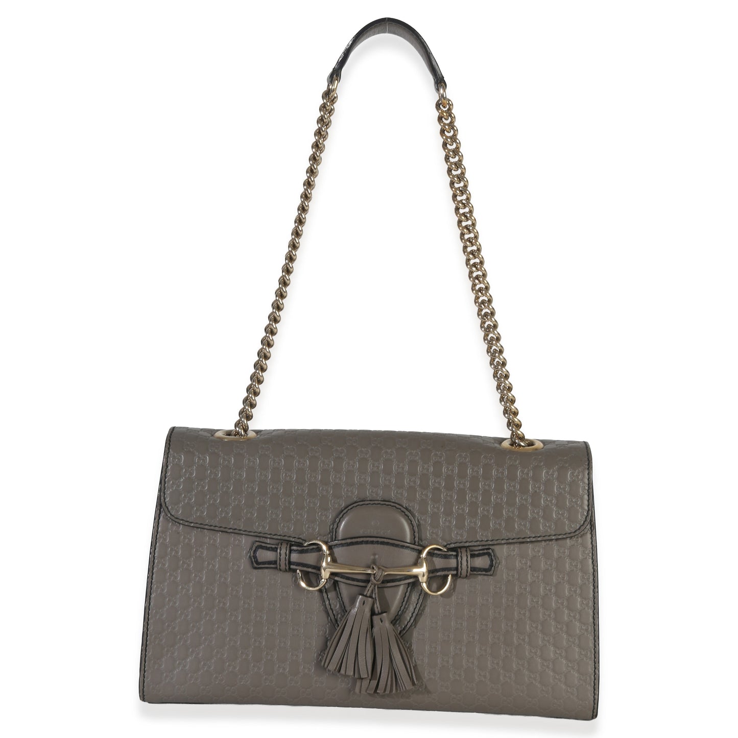 Gucci Grey Guccissima Emily Leather Medium Chain Shoulder Bag