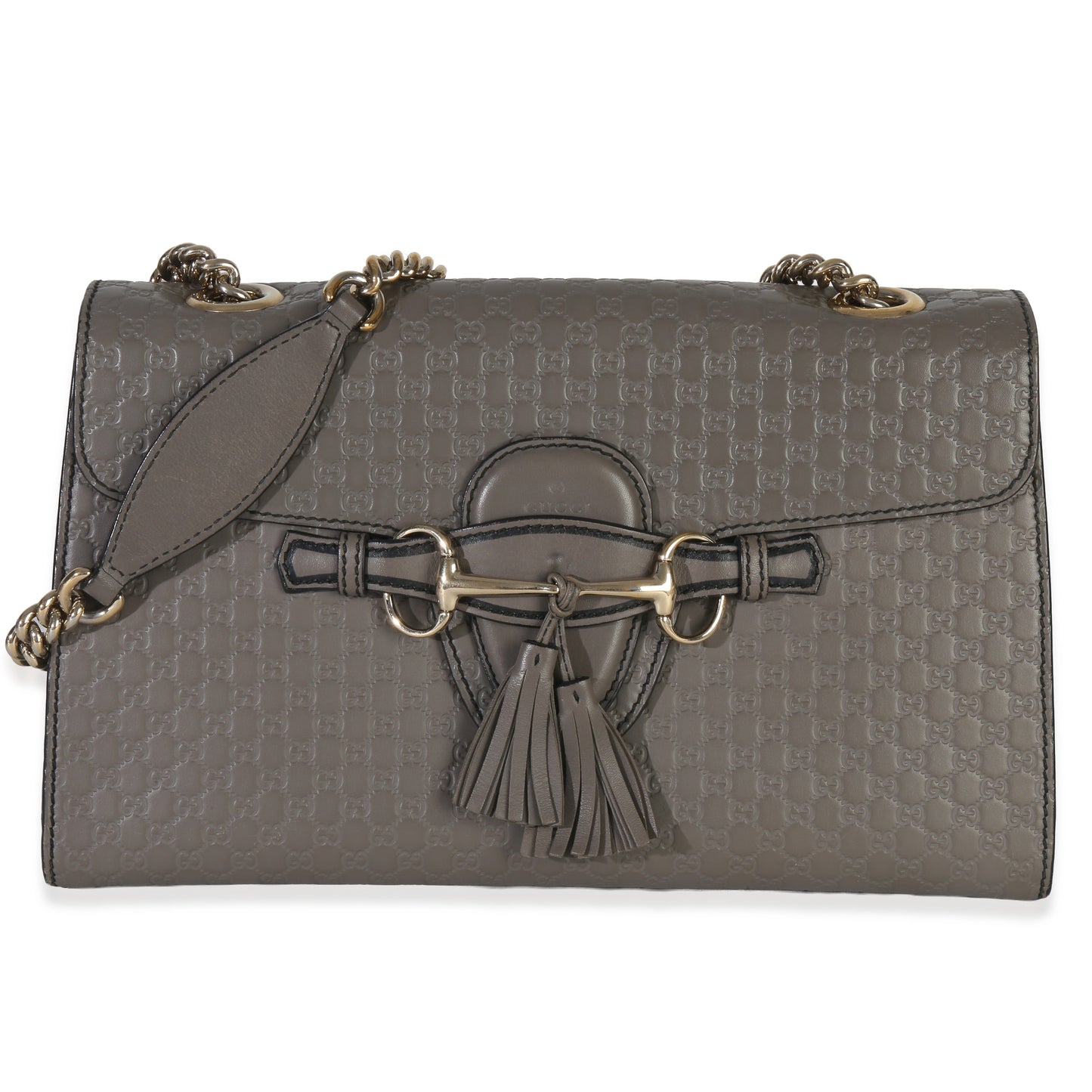 Gucci Grey Guccissima Emily Leather Medium Chain Shoulder Bag