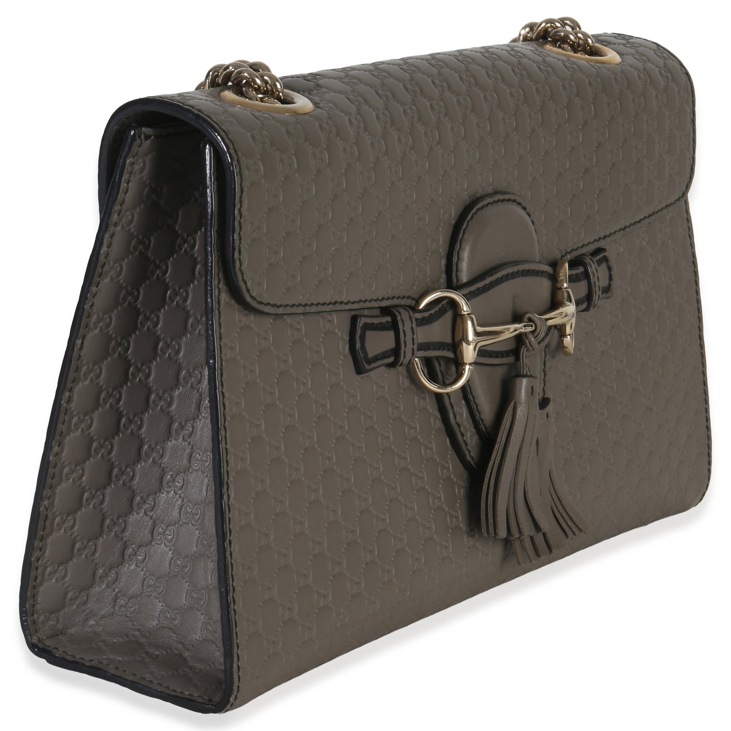 Gucci Grey Guccissima Emily Leather Medium Chain Shoulder Bag
