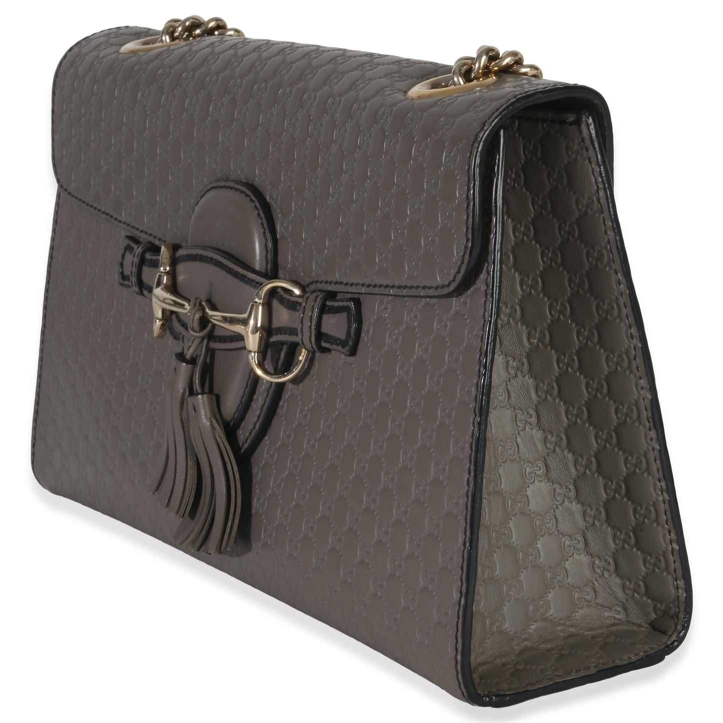 Gucci Grey Guccissima Emily Leather Medium Chain Shoulder Bag