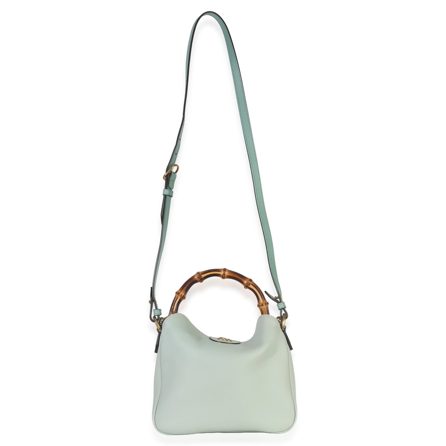Gucci Mint Green Calfskin Bamboo Small Diana Shoulder Bag