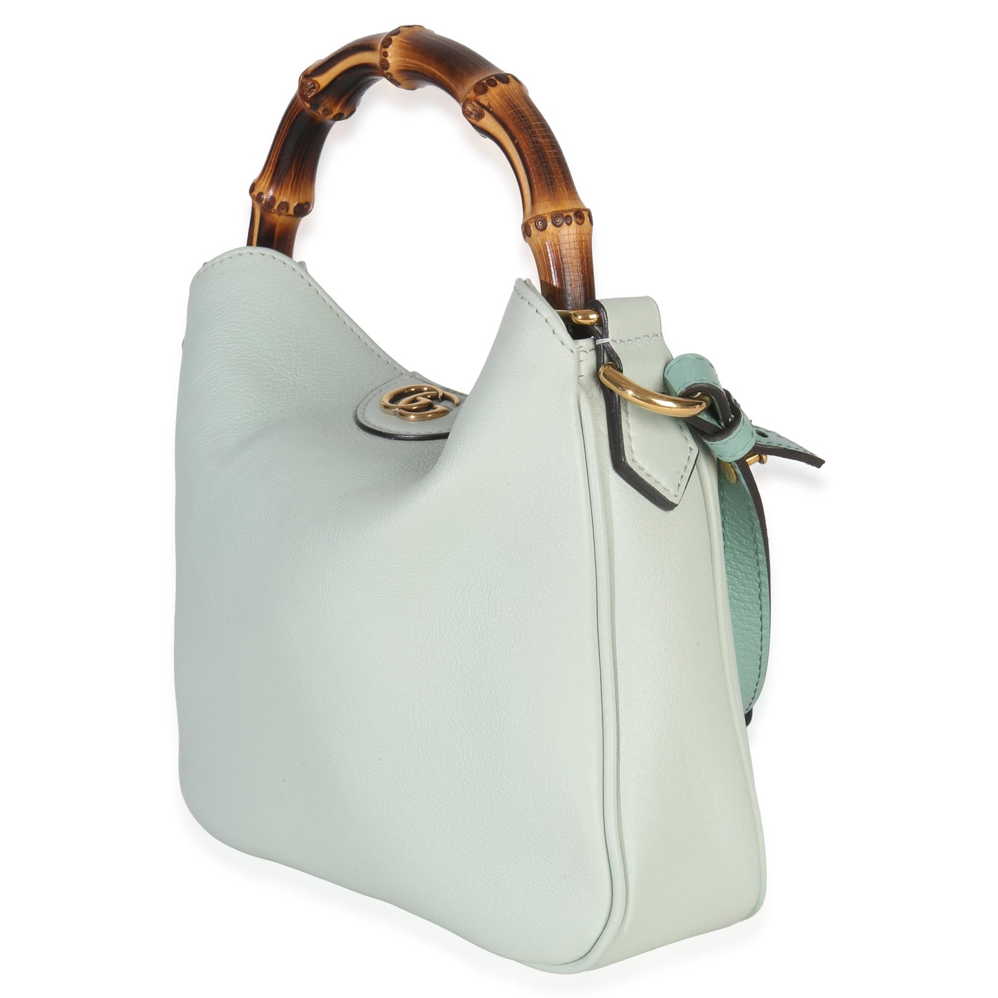 Gucci Mint Green Calfskin Bamboo Small Diana Shoulder Bag