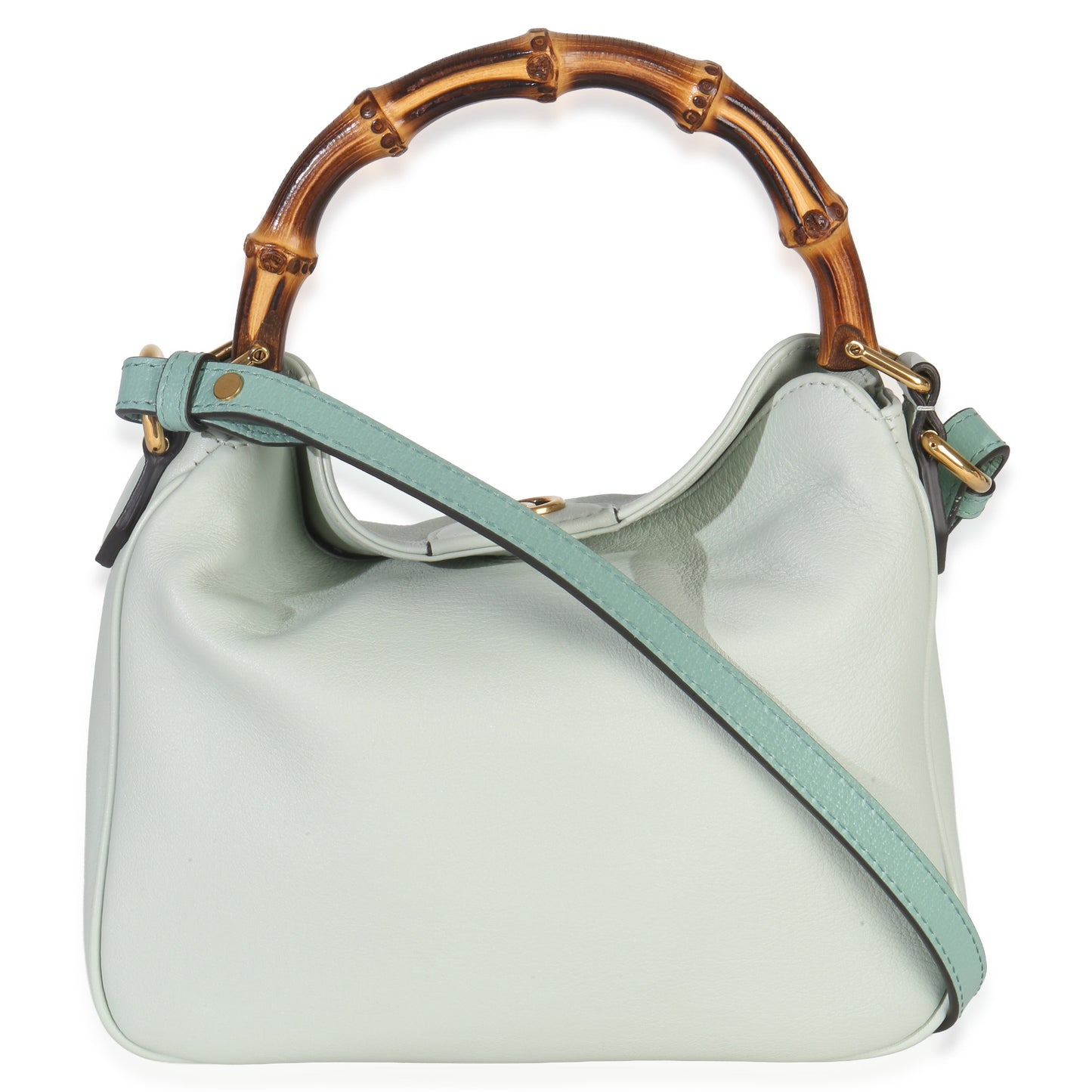 Gucci Mint Green Calfskin Bamboo Small Diana Shoulder Bag